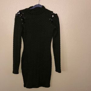 Olive green sweater dress